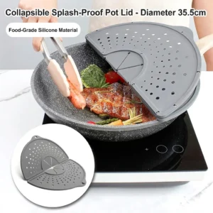 Foldable Silicone Oil Guard – Heat Resistant Splash Screen for Cooking Pans