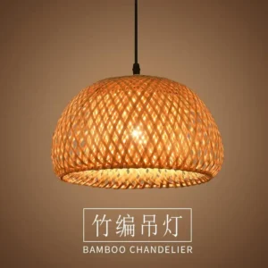 Bamboo Rattan Pendant Lamp – Handwoven E27 Hanging Light