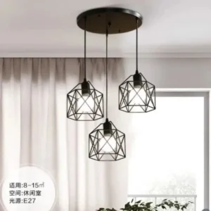 Industrial Pendant Light 1/3 Heads – Black Adjustable Hanging Lamp