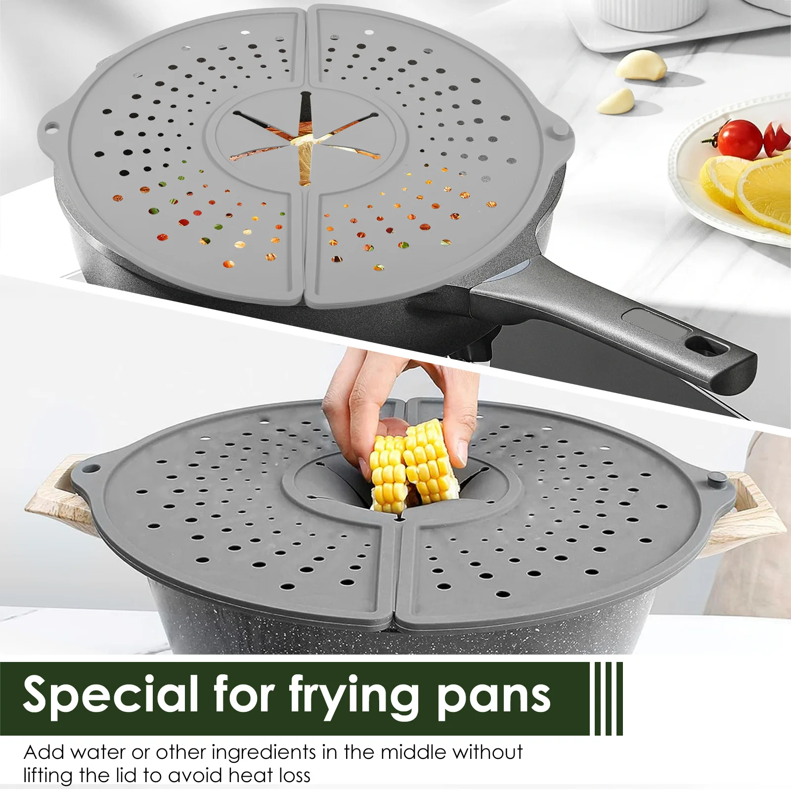 Foldable Silicone Oil Guard – Heat Resistant Splash Screen for Cooking Pans - Image 3