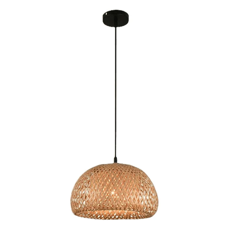 Bamboo Rattan Pendant Lamp – Handwoven E27 Hanging Light - Image 6