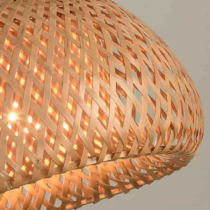 Bamboo Rattan Pendant Lamp – Handwoven E27 Hanging Light - Image 5
