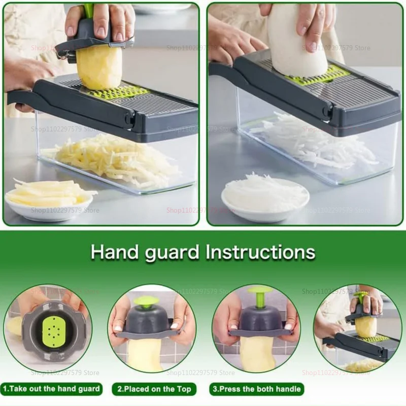 Vegetable Cutter Set 14/16pcs – Onion Potato Slicer Dicer Grater Tool - Image 5