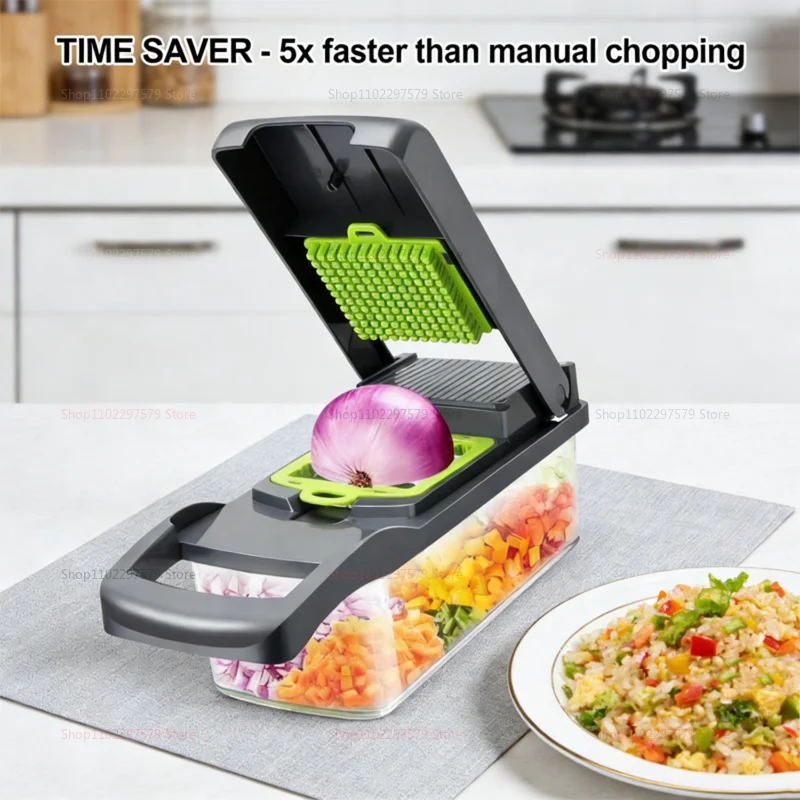 Vegetable Cutter Set 14/16pcs – Onion Potato Slicer Dicer Grater Tool - Image 6