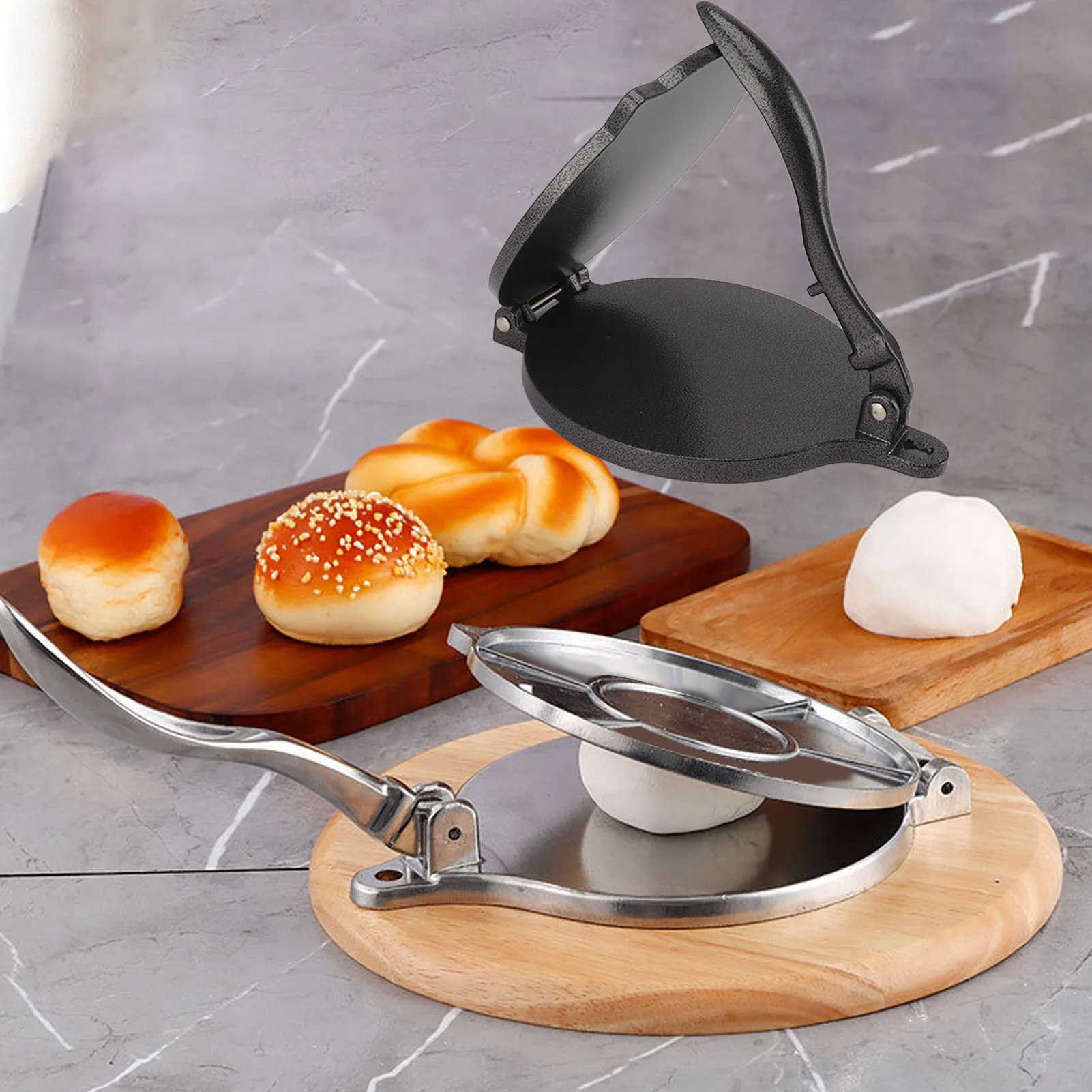 Aluminum Tortilla Press – Manual Dough Maker for Pizza & Flatbread - Image 2