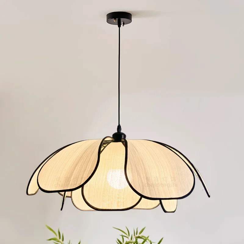 Nordic Petal Pendant Light – Wabi Sabi E27 Ceiling Lamp - Image 4