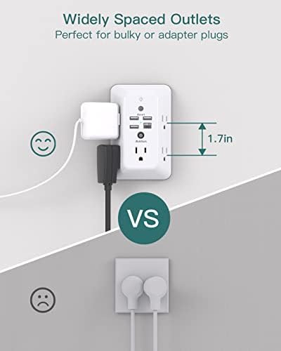 Surge Protector Outlet Extender with Night Light & USB-C – 5 Outlets - Image 5