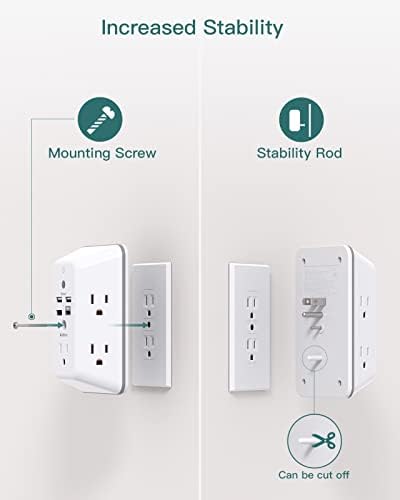 Surge Protector Outlet Extender with Night Light & USB-C – 5 Outlets - Image 4
