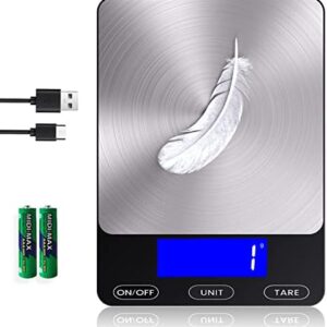 Digital Kitchen Food Scale – 33lb Capacity with Stainless Steel Platform (Black)