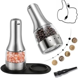 Electric Salt and Pepper Grinder Set – USB-C Rechargeable (Set of 2)